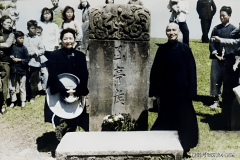 平易近国上色老照片：关中集市蒋介石祭